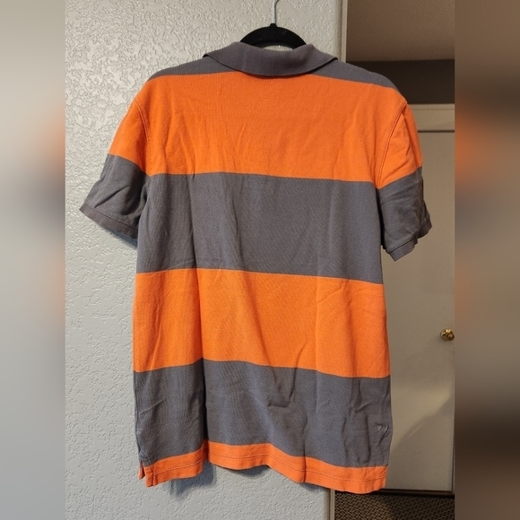 Gap Gray and Orange‎ Striped Men's Polo, Size L - Picture 4 of 4
